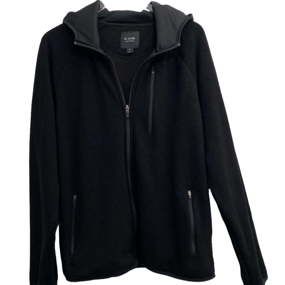 01;.ALGO PERFORMANCE BLACK ZIPPER SWEAT SHIRT HOODIE JACKET SIZE XL - Picture 1 of 13